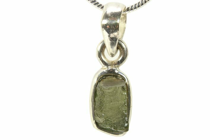 Green Moldavite Tektite Pendant ( g) - Czech Republic #278967